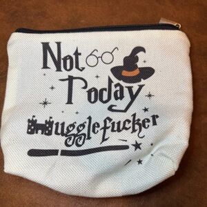 Brand new White Canvas Harry Potter Cosmetic Pouch with Funny Print